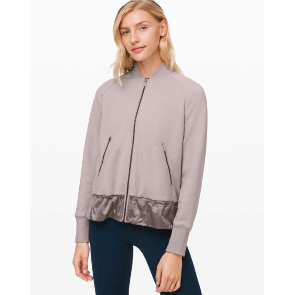 Lululemon Swept Along Jacket Dark Chrome Women's Small 4 6 Bomber‎ Zip
